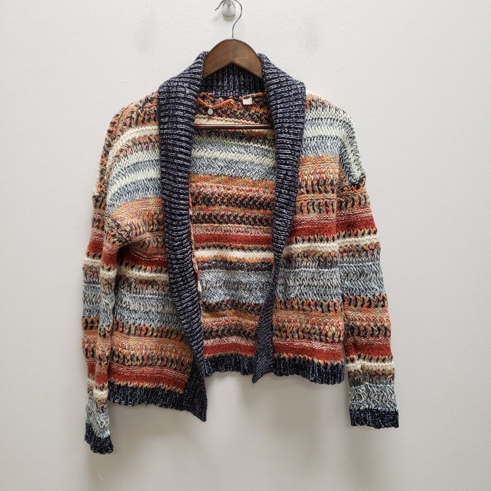 Knitted Knotted Anthropologie Womens Multicolor Cardigan Sweater Size S Wool